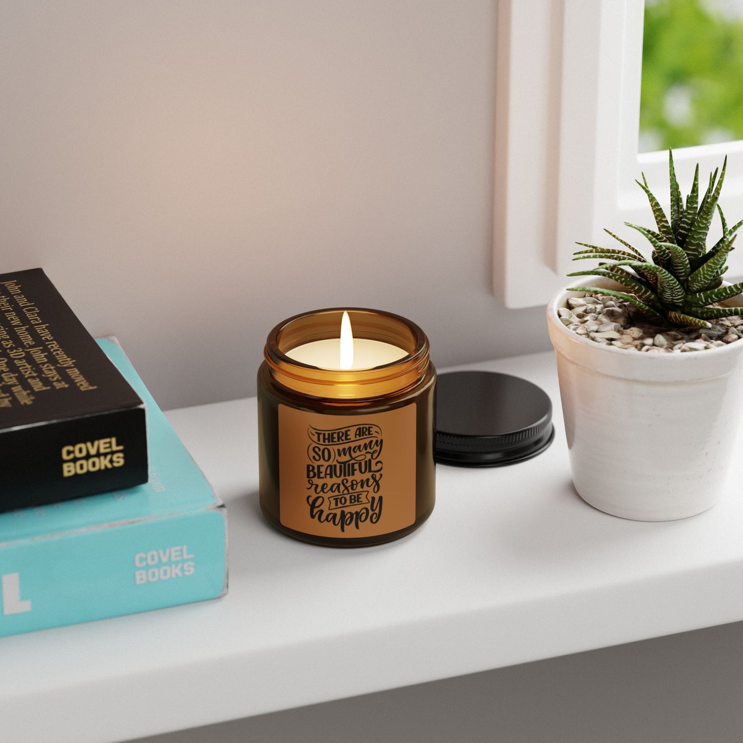 Happy Reasons Scented Soy Candle - Amber Jar