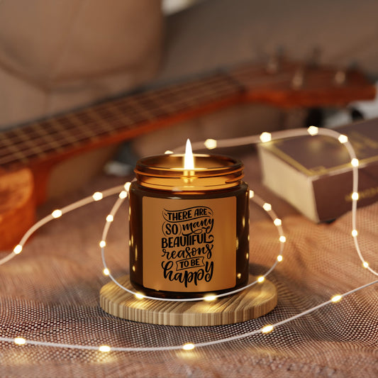 Happy Reasons Scented Soy Candle - Amber Jar