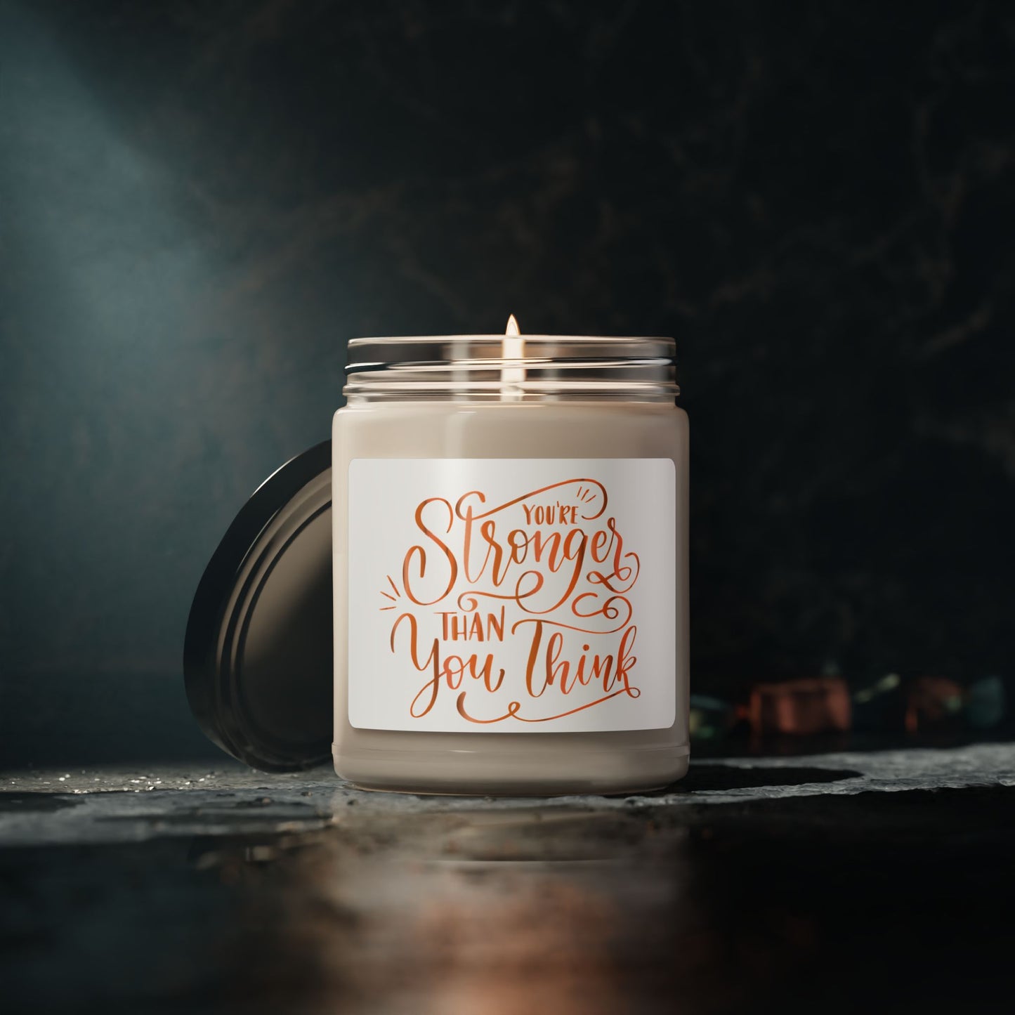 Inspirational Scented Soy Candle - "You're Stronger Than You Think" - Aromatherapy Gift