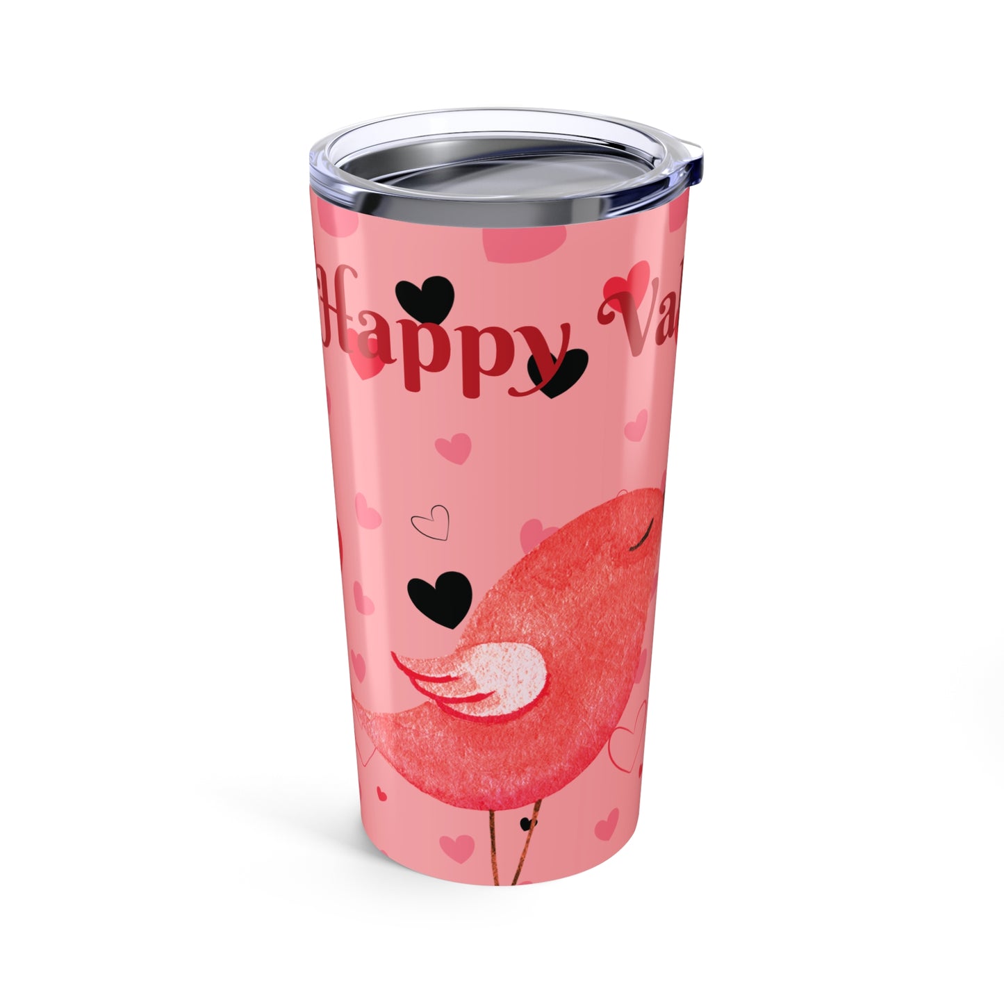 Romantic Valentine’s Tumbler 20oz, Pink Heart Travel Mug, Perfect for Couples, Gifts for Her, Anniversary Drinkware