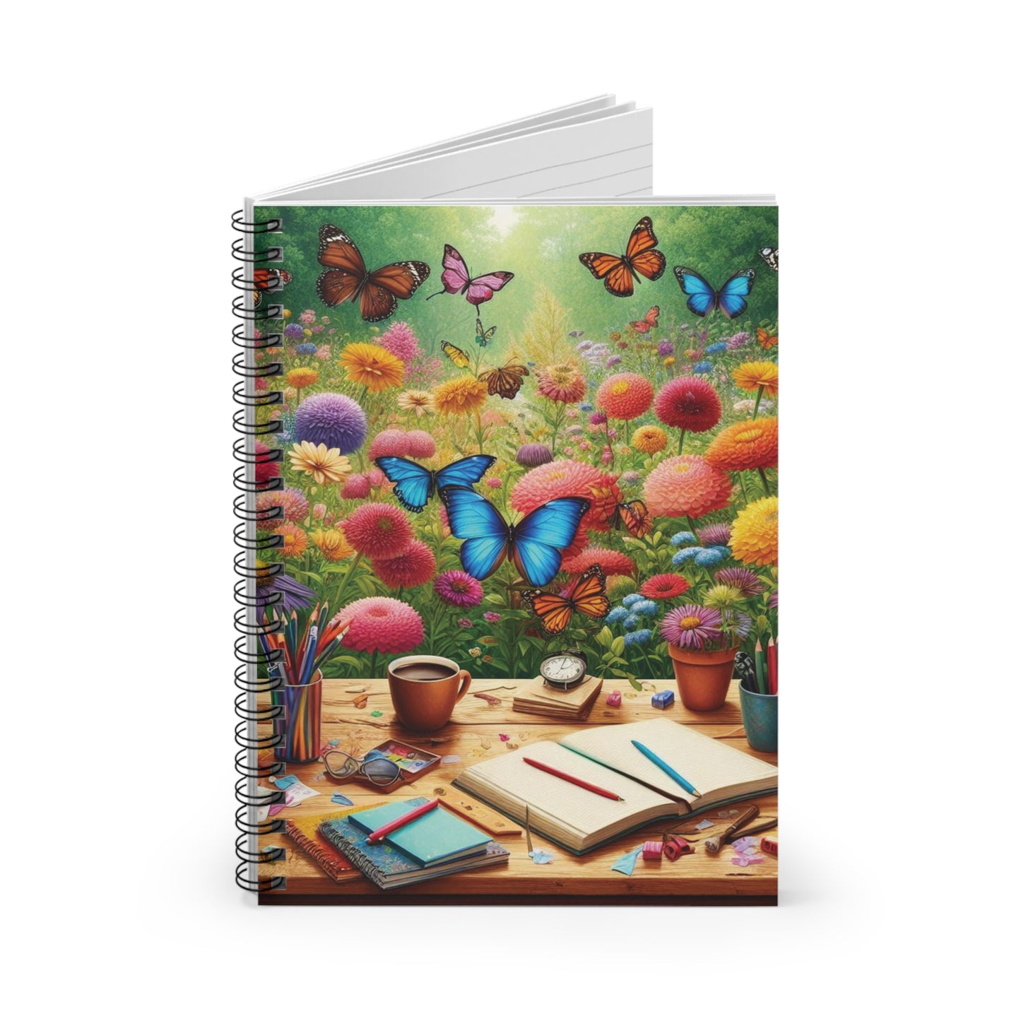 Colorful Butterfly Garden Spiral Notebook